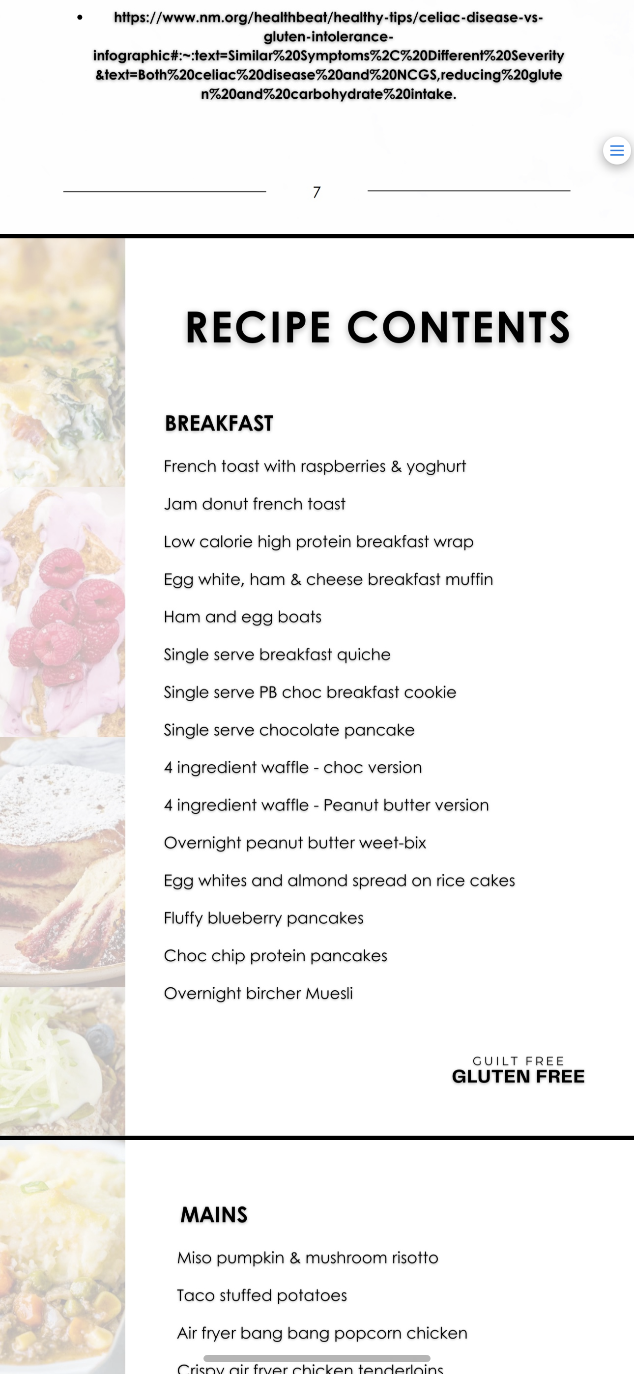 Alicia's Guilt Free Gluten Free Recipe E-book.
